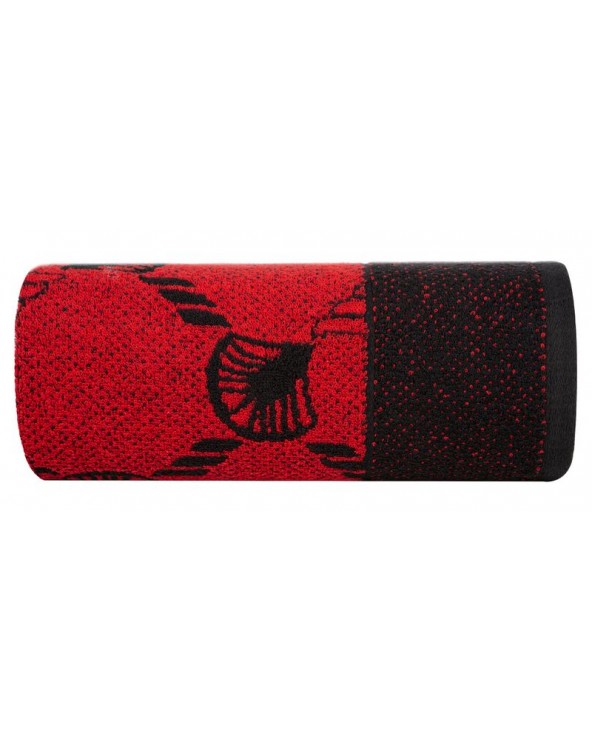 Ręcznik bawełna 70x140 Dorian czarny/czerwony Eurofirany