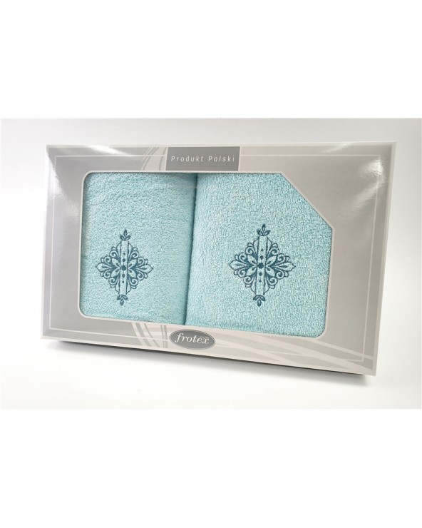 Ręcznik bawełna 50x100 + 70x140 kpl 2 szt Frotex Gift w6 Aqua Greno 