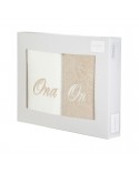 Ręcznik bawełna 50x90 kpl 2szt Mr Mrs kremowy/czarny Eurofirany 