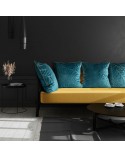 Poszewka velvet 45x45 Lili 1 turkusowa/beżowa Eurofirany 