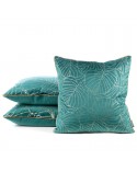 Poszewka velvet 45x45 Lili 2 turkusowa/beżowa Eurofirany 