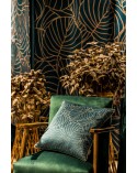 Poszewka velvet 45x45 Lili 2 turkusowa/beżowa Eurofirany 