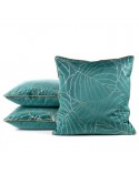 Poszewka velvet 45x45 Lili 4 turkusowa/beżowa Eurofirany 