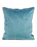 Poszewka velvet 45x45 Lotos 4 turkusowa/złota Eurofirany 