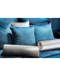 Poszewka velvet 45x45 Lotos 4 turkusowa/złota Eurofirany 