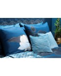 Poszewka velvet 45x45 Lotos 7 turkusowa/złota Eurofirany 