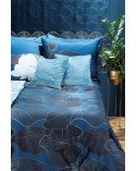 Poszewka velvet 45x45 Lotos 7 turkusowa/złota Eurofirany 
