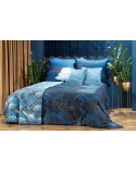 Poszewka velvet 45x45 Lotos 7 turkusowa/złota Eurofirany 