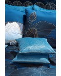 Poszewka velvet 45x45 Lotos 7 turkusowa/złota Eurofirany 