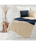 Koc pleciony 130x170 Pled 4 beżowy/granatowy Eurofirany 