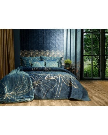Narzuta velvet 220x240 Lotos 7 granatowa/złota Eurofirany 