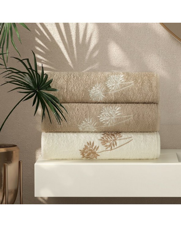 Ręcznik bawełna 30x50 + 50x90 + 70x140 kpl 3 szt Acelia kremowy/beżowyEurofirany Ręcznik bawełna 30x50 + 50x90 + 70x140 kpl 3 szt Acelia kremowy/beżowyEurofirany