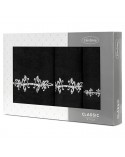 Ręcznik bawełna 30x50 + 50x90 + 70x140 kpl 3 szt Kamelia czarny/biały Eurofirany 