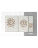 Ręcznik bawełna 30x50 + 50x90 + 70x140 kpl 3 szt Lotus kremowy/beżowy Eurofirany 