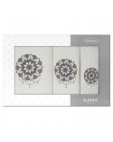 Ręcznik bawełna 30x50 + 50x90 + 70x140 kpl 3 szt Lotus kremowy/grrafitowy Eurofirany 