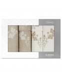 Ręcznik bawełna 30x50 + 50x90 + 70x140 kpl 6 szt Blossom kremowy/beżowy Eurofirany 