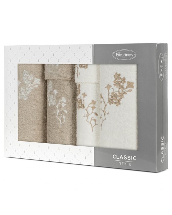 Ręcznik bawełna 30x50 + 50x90 + 70x140 kpl 6 szt Blossom kremowy/beżowy Eurofirany Ręcznik bawełna 30x50 + 50x90 + 70x140 kpl 6 szt Blossom kremowy/beżowy Eurofirany