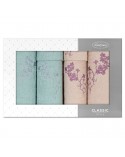 Ręcznik bawełna 30x50 + 50x90 + 70x140 kpl 6 szt Blossom pudrowy/miętowy Eurofirany 