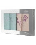 Ręcznik bawełna 30x50 + 50x90 + 70x140 kpl 6 szt Blossom pudrowy/miętowy Eurofirany 