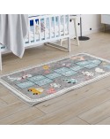 Dywanik dziecięcy 80x150 Baby 2 popielaty/niebieski Eurofirany 
