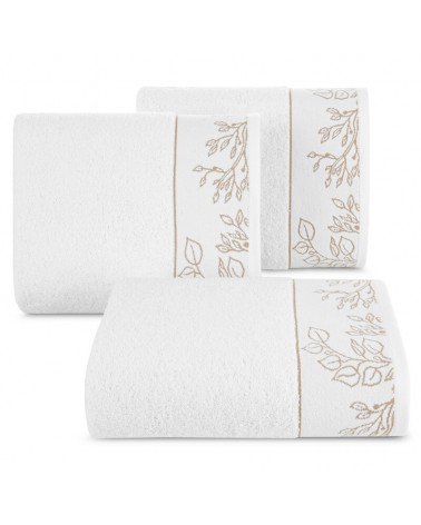 Ręcznik bawełna 70x140 Blanca 7 biały/złoty Eurofirany 
