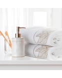 Ręcznik bawełna 70x140 Blanca 8 biały/złoty Eurofirany 