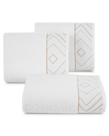 Ręcznik bawełna 50x90  Blanca 9 biały/złoty Eurofirany 