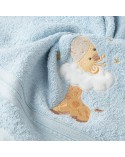 Ręcznik bawełniany z kapturkiem 100x100 Baby 41 niebieski Eurofirany 