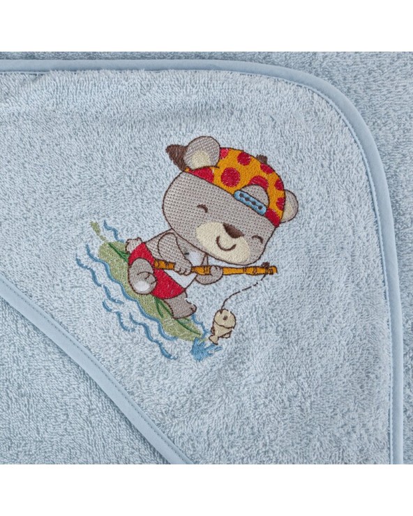 Ręcznik bawełniany z kapturkiem 100x100 Baby 51 niebieski Eurofirany Ręcznik bawełniany z kapturkiem 100x100 Baby 51 niebieski Eurofirany
