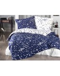 Pościel bawełna 200x220 + 2x70x80 Major Navy Blue COTTONLOVE EXCLUSIVE Darymex