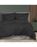 Pościel bambusowa 180x200 + 2x70x80 + 4x40x40 Bamboo Stripe Black Darymex