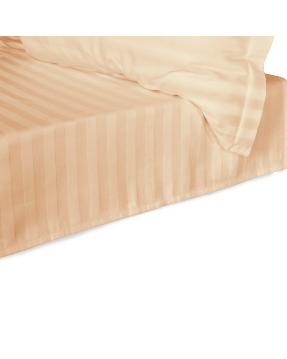 Prześcieradło bambusowe 220x260 Stripe bez gumki Beige Darymex