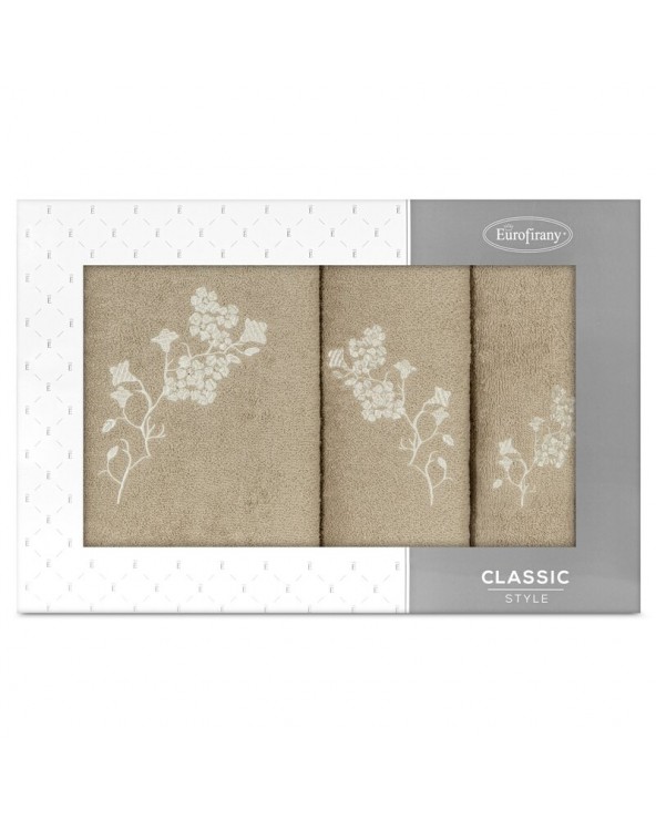 Ręcznik bawełna 30x50 + 50x90 + 70x140 kpl 3 szt Blossom beżowy/kremowy Eurofirany Ręcznik bawełna 30x50 + 50x90 + 70x140 kpl 3 szt Blossom beżowy/kremowy Eurofirany