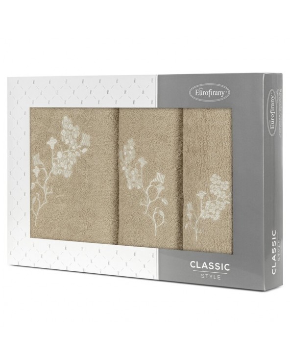Ręcznik bawełna 30x50 + 50x90 + 70x140 kpl 3 szt Blossom beżowy/kremowy Eurofirany Ręcznik bawełna 30x50 + 50x90 + 70x140 kpl 3 szt Blossom beżowy/kremowy Eurofirany