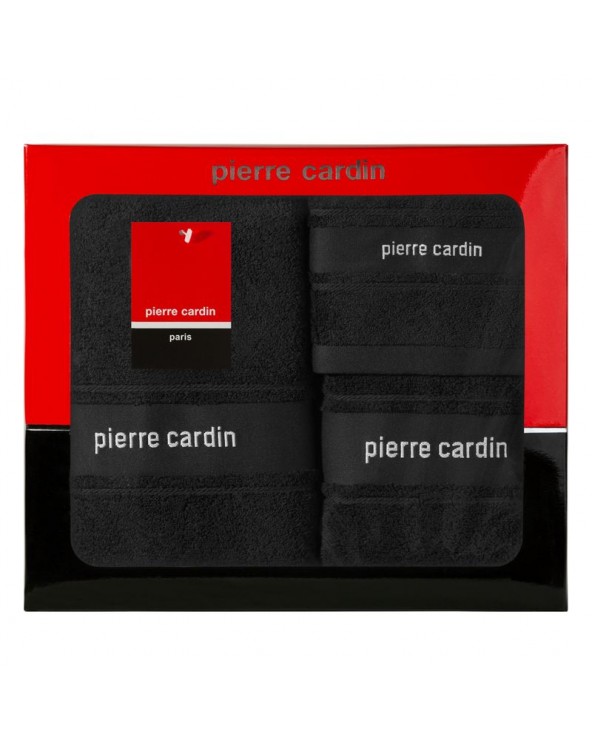 Ręcznik bawełna 30x50 + 50x90 + 70x140 kpl 3 szt Pierre Cardin Nel czarny Eurofirany Ręcznik bawełna 30x50 + 50x90 + 70x140 kpl 3 szt Pierre Cardin Nel czarny Eurofirany