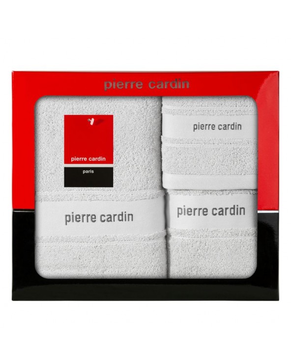 Ręcznik bawełna 30x50 + 50x90 + 70x140 kpl 3 szt Pierre Cardin Nel srebrny Eurofirany Ręcznik bawełna 30x50 + 50x90 + 70x140 kpl 3 szt Pierre Cardin Nel srebrny Eurofirany