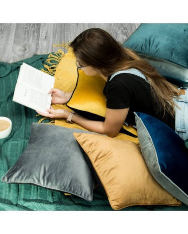 Poszewka velvet 40x40 Mel 2 ciemnoturkusowa/morska Eurofirany 