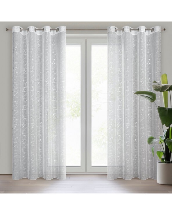 Firana 140x250 Reva biała/srebrna Eurofirany 