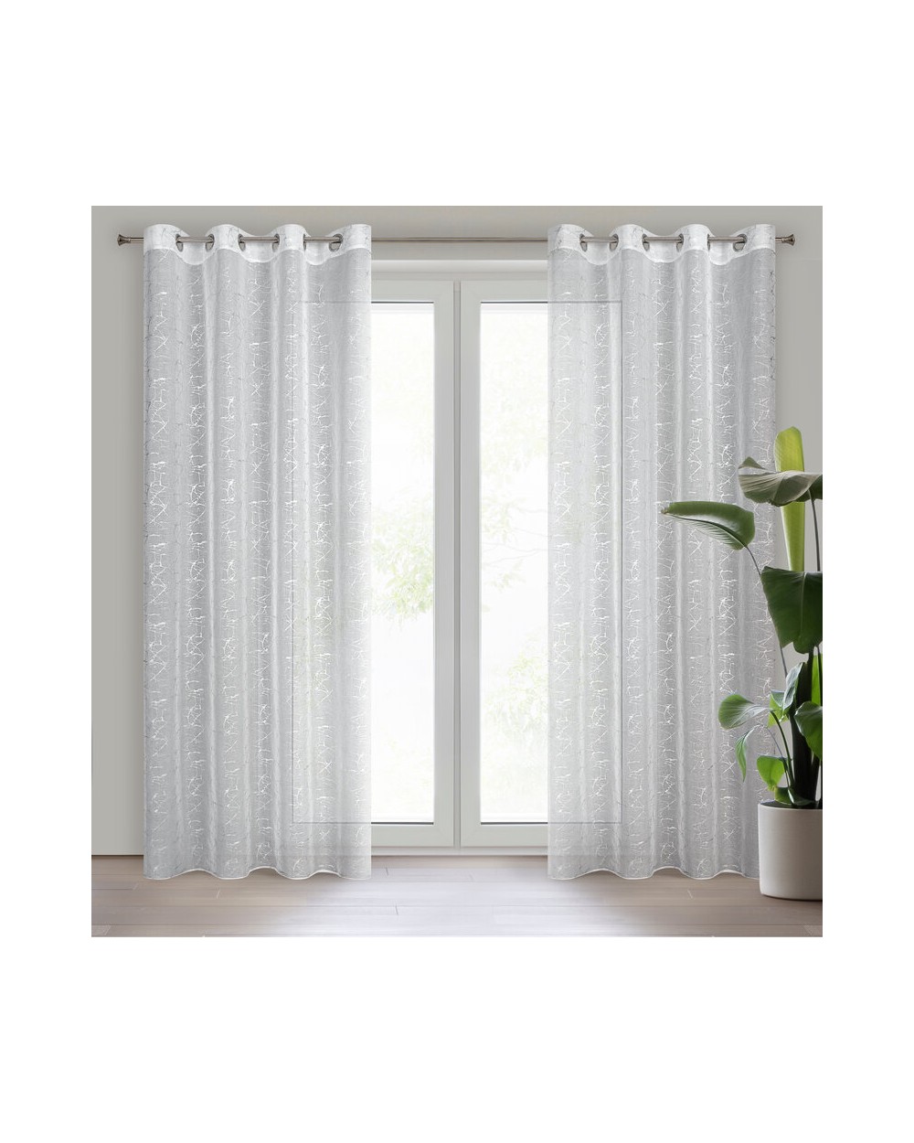 Firana 140x250 Reva biała/srebrna Eurofirany 