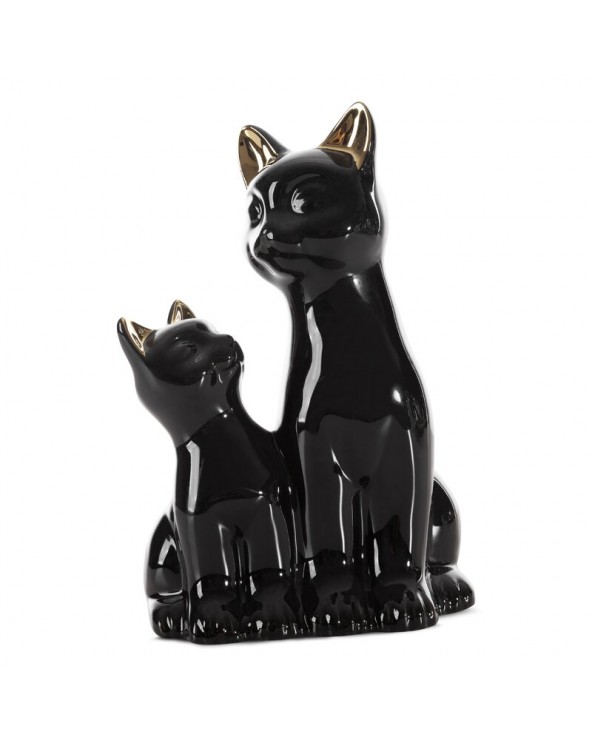 Figurka dekoracyjna 15x11x22cm Cat 2 czarna/złota Eurofirany