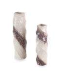Wazon dekoracyjny 15x15x49cm Rosina/04 kremowy/brązowy Eurofirany