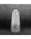 Wazon dekoracyjny 15x15x36cm Aden/01 kremowy/srebrny Eurofirany