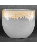 Wazon dekoracyjny 28x11x25cm Iris/02 srebrny/złoty Eurofirany