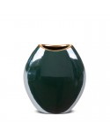 Wazon dekoracyjny 14x7x16cm Amora 2/3 ciemnozielony/złoty Eurofirany