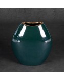 Wazon dekoracyjny 14x7x16cm Amora 2/3 ciemnozielony/złoty Eurofirany