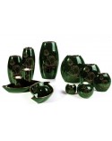 Wazon dekoracyjny 14x7x16cm Amora 2/3 ciemnozielony/złoty Eurofirany