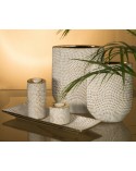 Wazon dekoracyjny 21x8x27cm Verda/02 biały/złoty Eurofirany
