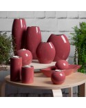 Wazon dekoracyjny 22x12x25cm Sibel/04 ciemnoróżowy/złoty Eurofirany