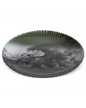 Patera dekoracyjna 32x32x3cm Saba/03 zielona/stalowa Eurofirany