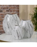 Patera dekoracyjna 31x17x5cm Sana/01 biała/srebrna Eurofirany